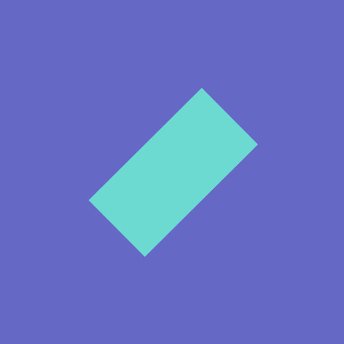 A rectangle placed diagonally on a solid background.