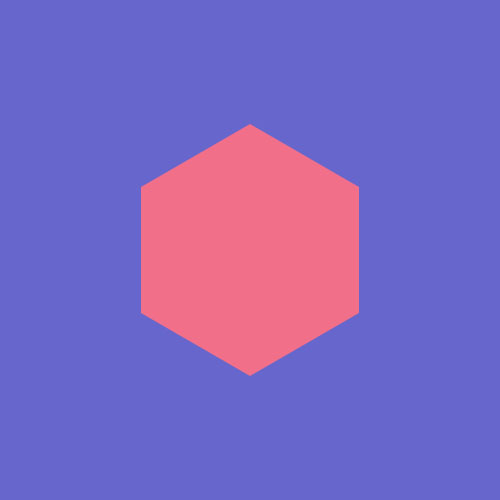 A hexagon on a solid background.