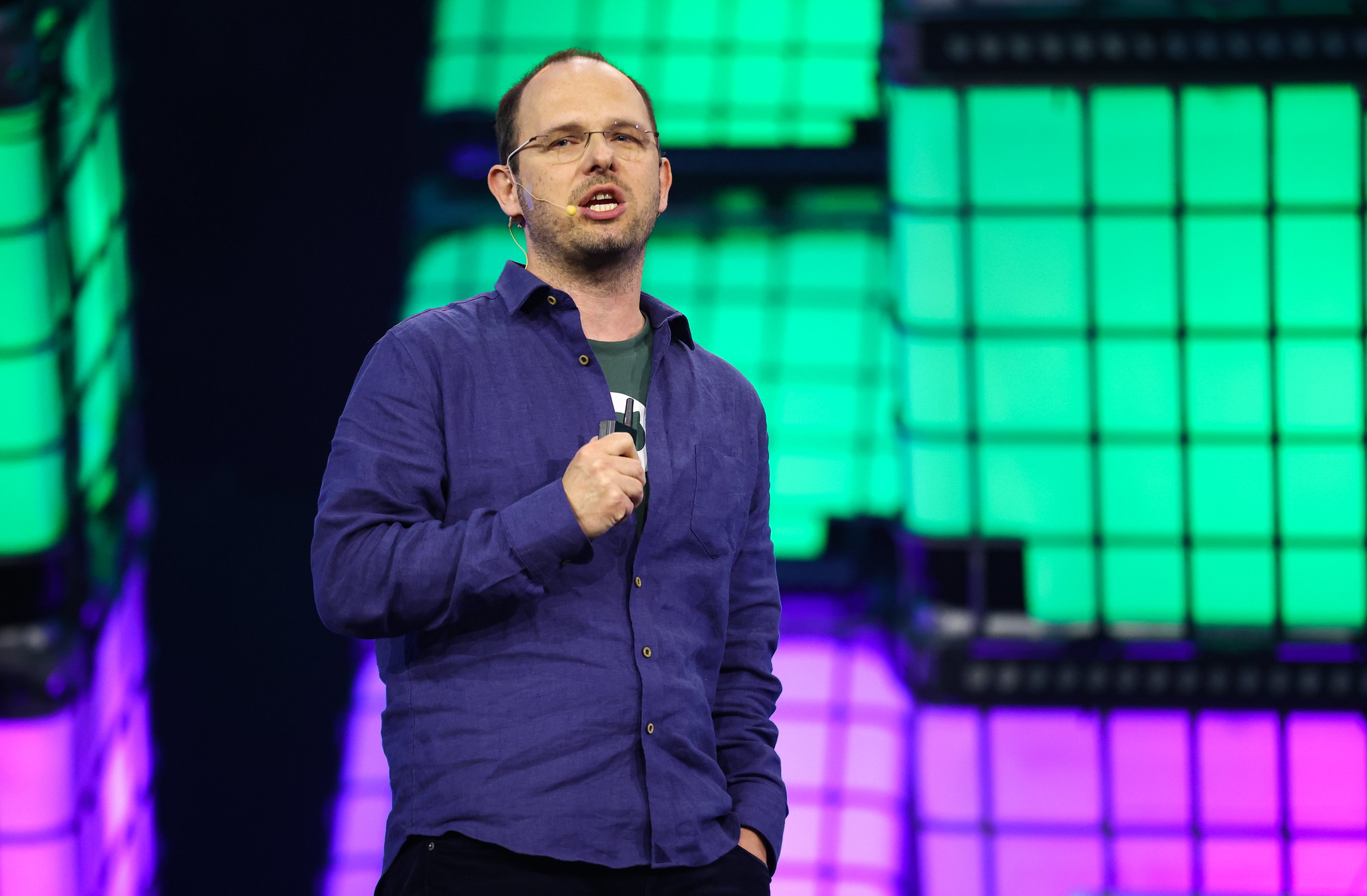 Thomas Dohmke CEO GitHub on Center Stage during day two of Web Summit Rio 2023