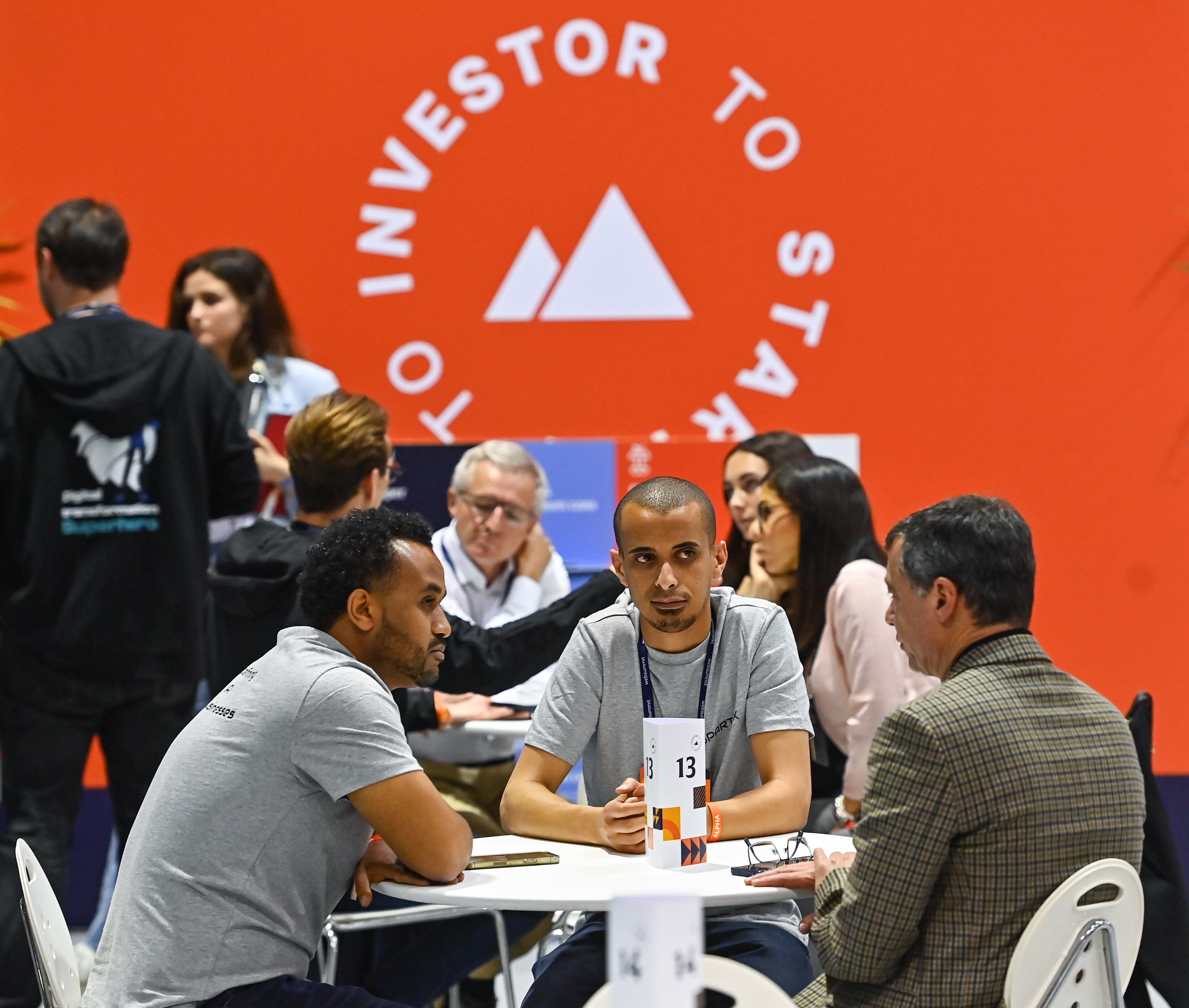 Investor to startup meetings during day one of Web Summit 2022 at the Altice Arena in Lisbon, Portugal.