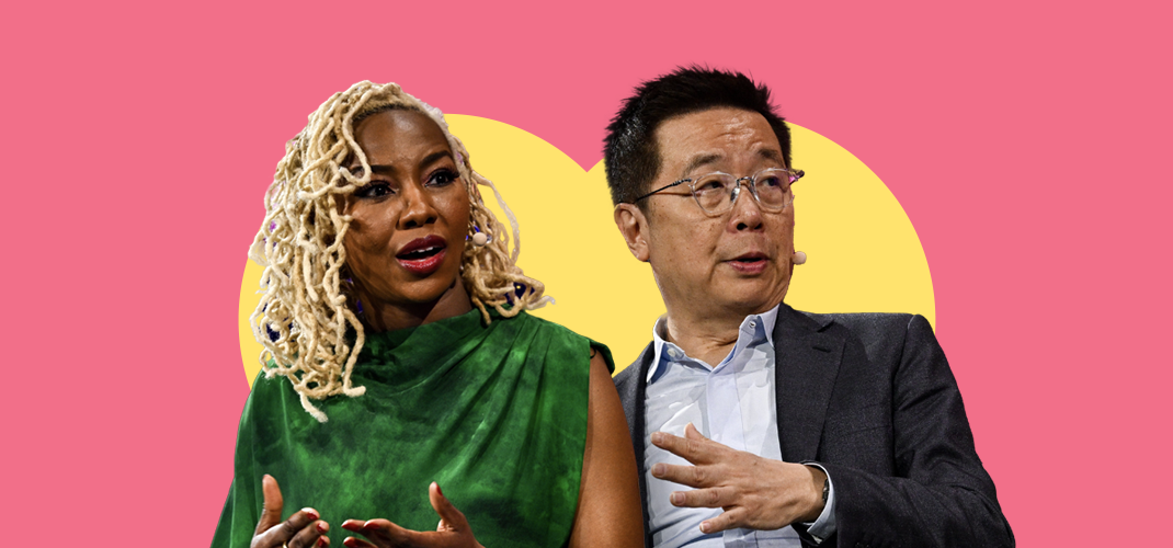 Black Lives Matter co-creator Ayọ Tometi and Race Capital co-founder Alfred Chuang against a solid background.