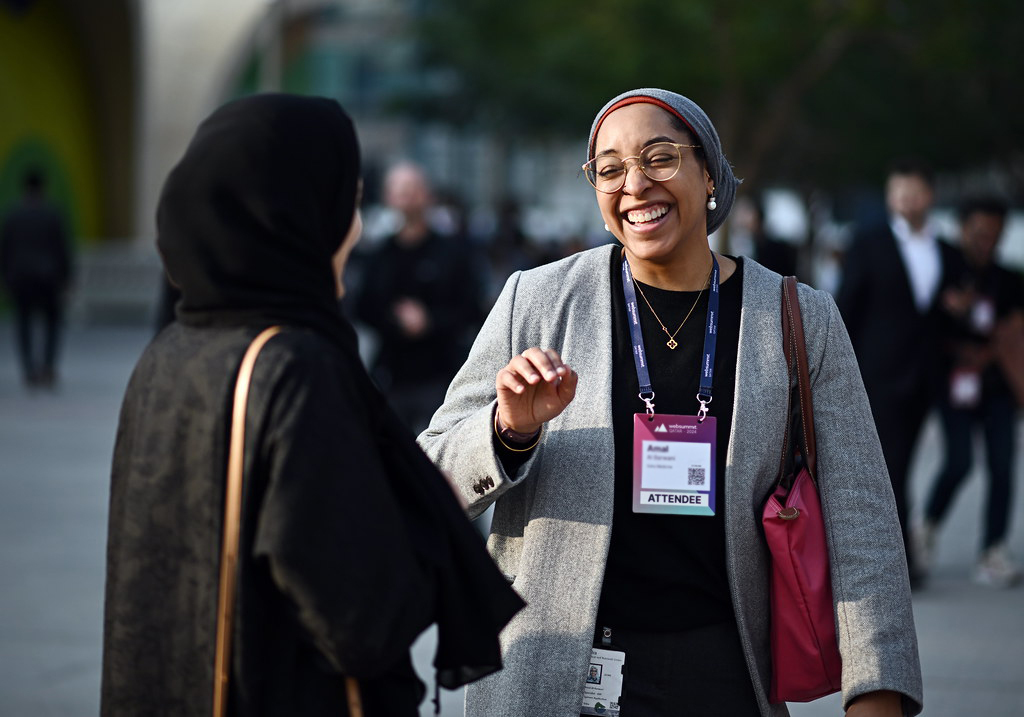 Attendees networking ahead of the opening of Web Summit Qatar 2024
