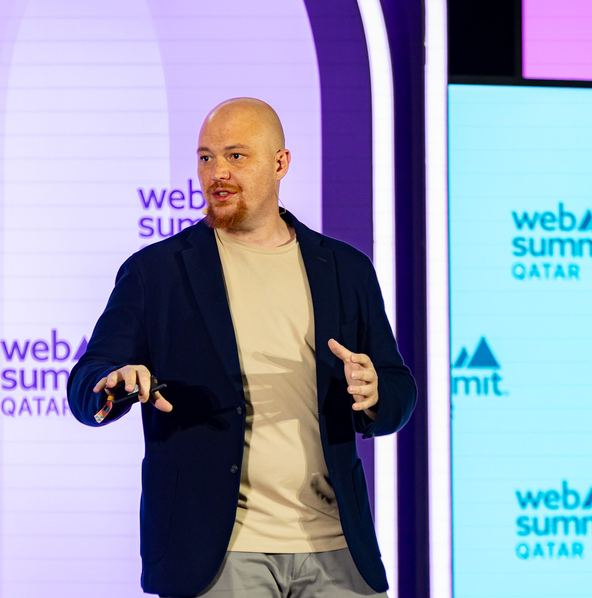 Amjad Masad, Co-founder & CEO, Replit, on the FullSTK stage at Web Summit Qatar 2024