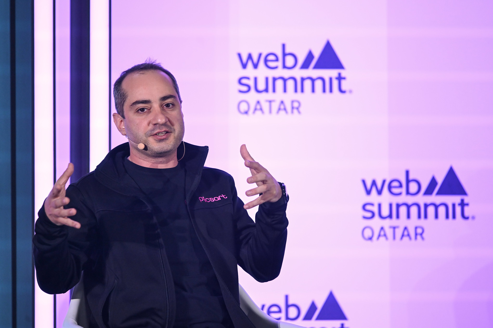 Mikayel Vardanyan, Co-founder & Chief Product Officer, Picsart, on the Startup University stage at Web Summit Qatar 2024