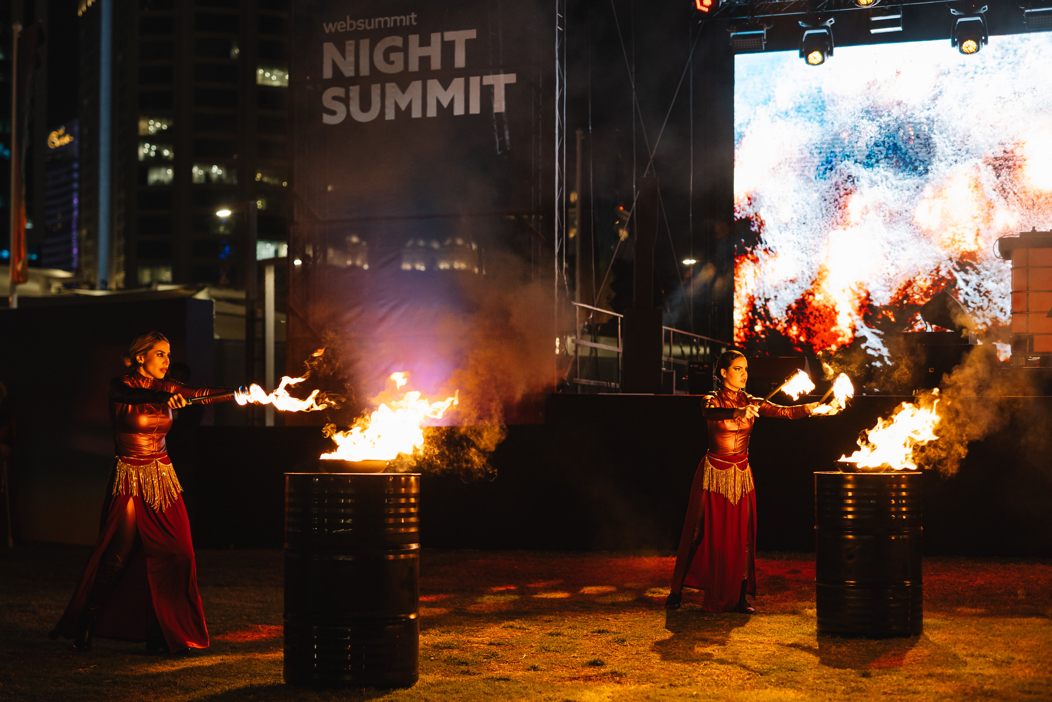 Fire performers at Night Summit